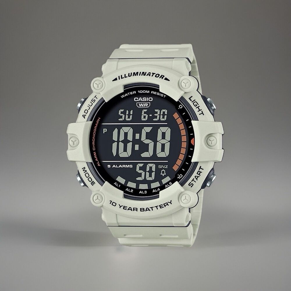 Casio Digital Watch AE1500WH-8B2VKCF-Gray Wide Face 10YR Battery, NEW In Box